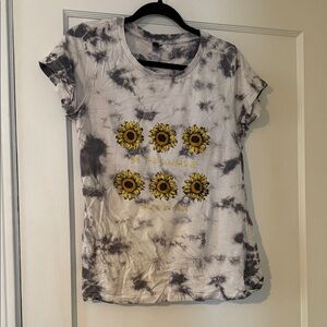 Sunflower Graphic Tie-Dye Women's Top